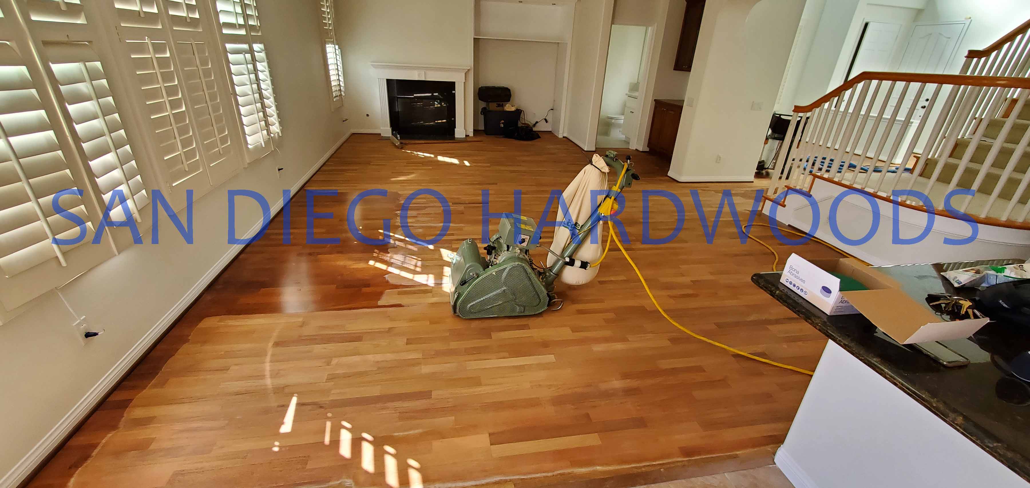 Hardwood floor refinishing and restoration in San Diego — project photo