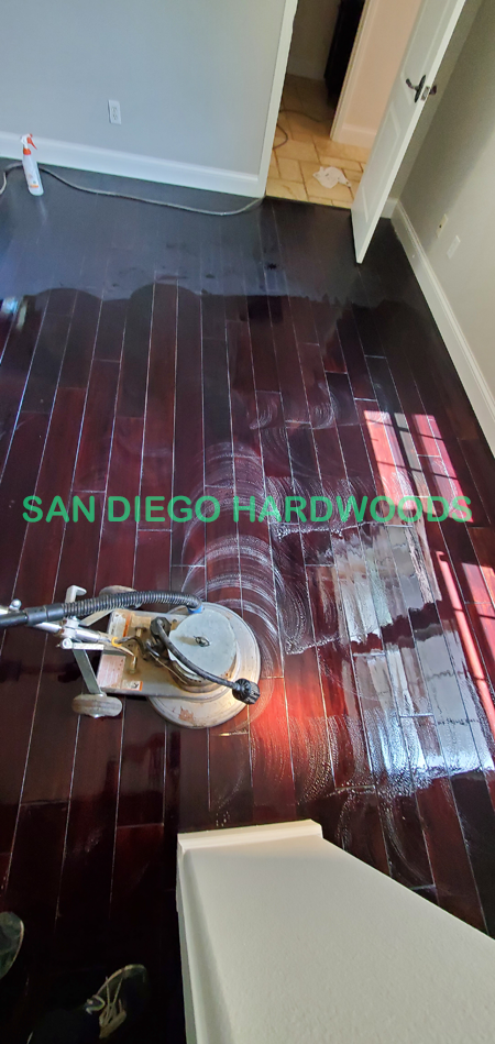 Hardwood floor refinishing and restoration in San Diego — project photo