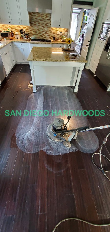 Hardwood floor refinishing and restoration in San Diego — project photo