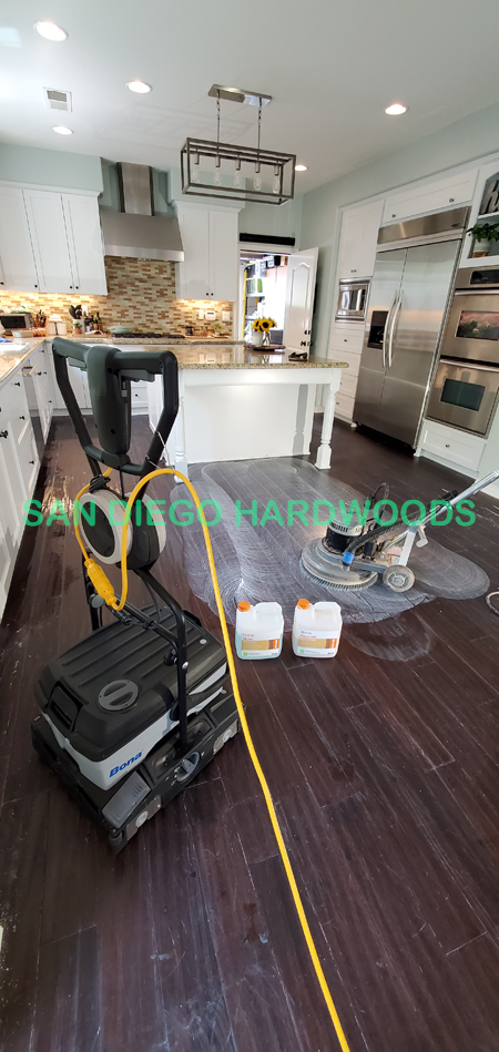 Hardwood floor refinishing and restoration in San Diego — project photo