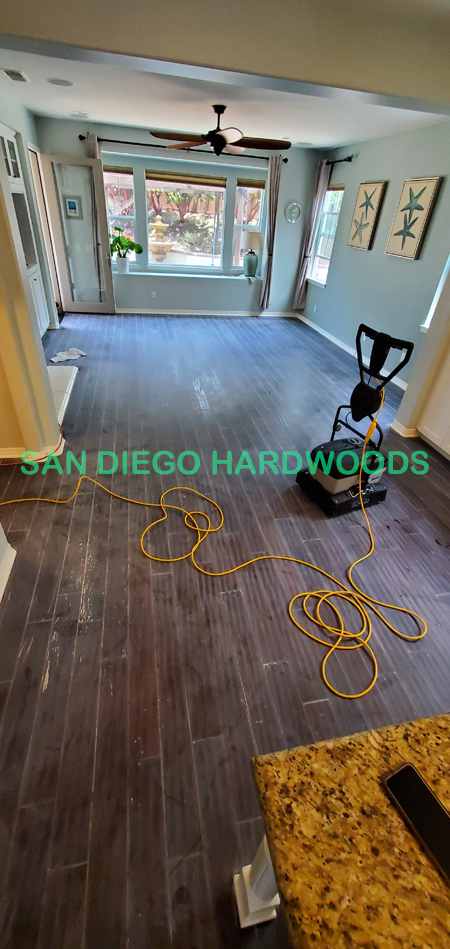 Hardwood floor refinishing and restoration in San Diego — project photo