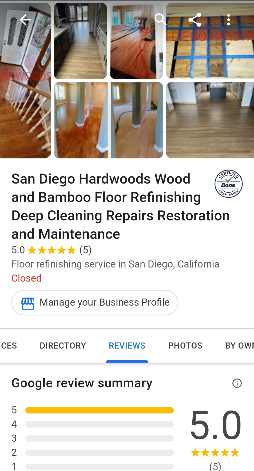 Hardwood floor refinishing and restoration in San Diego — project photo