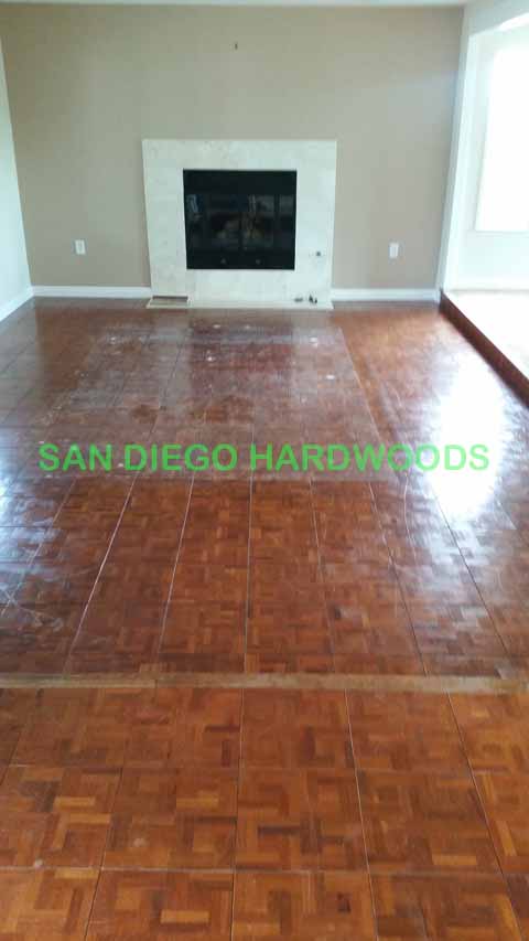 Hardwood floor refinishing and restoration in San Diego — project photo